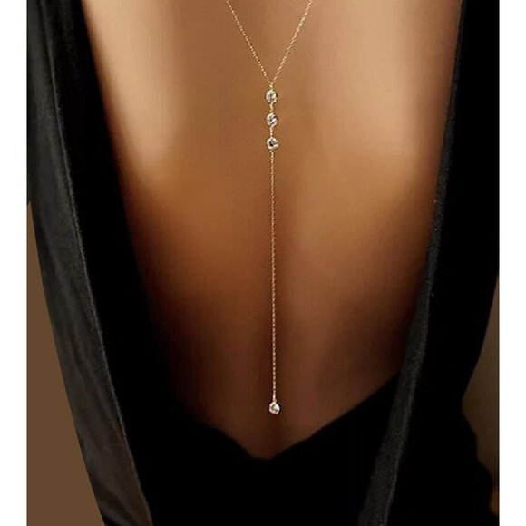 Women 21 Gold Back Chain Rhinestone Silver Bra Lingere Bikini Top Lingerie Chain - Picture 2 of 6